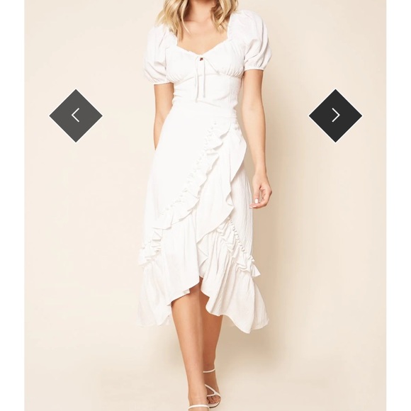 Flamenco Ruffled Midi Skirt by Sugar Lips in White - Picture 4 of 8